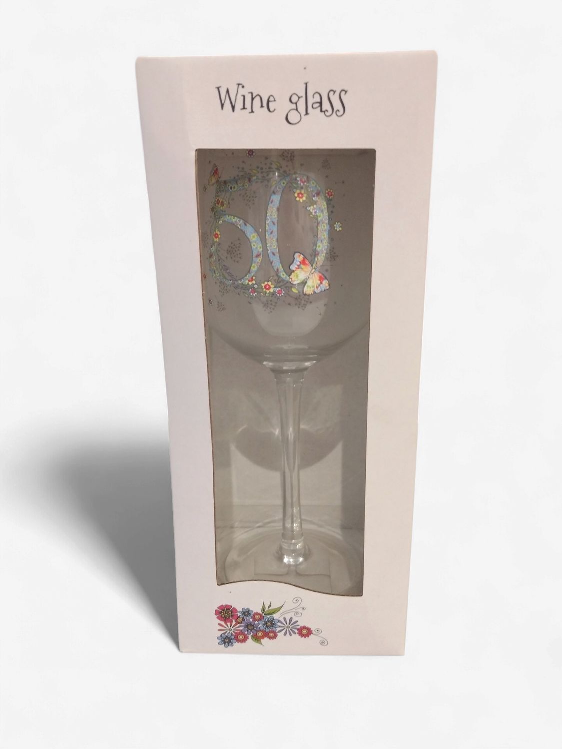Doodleicious 50th Wine Glass