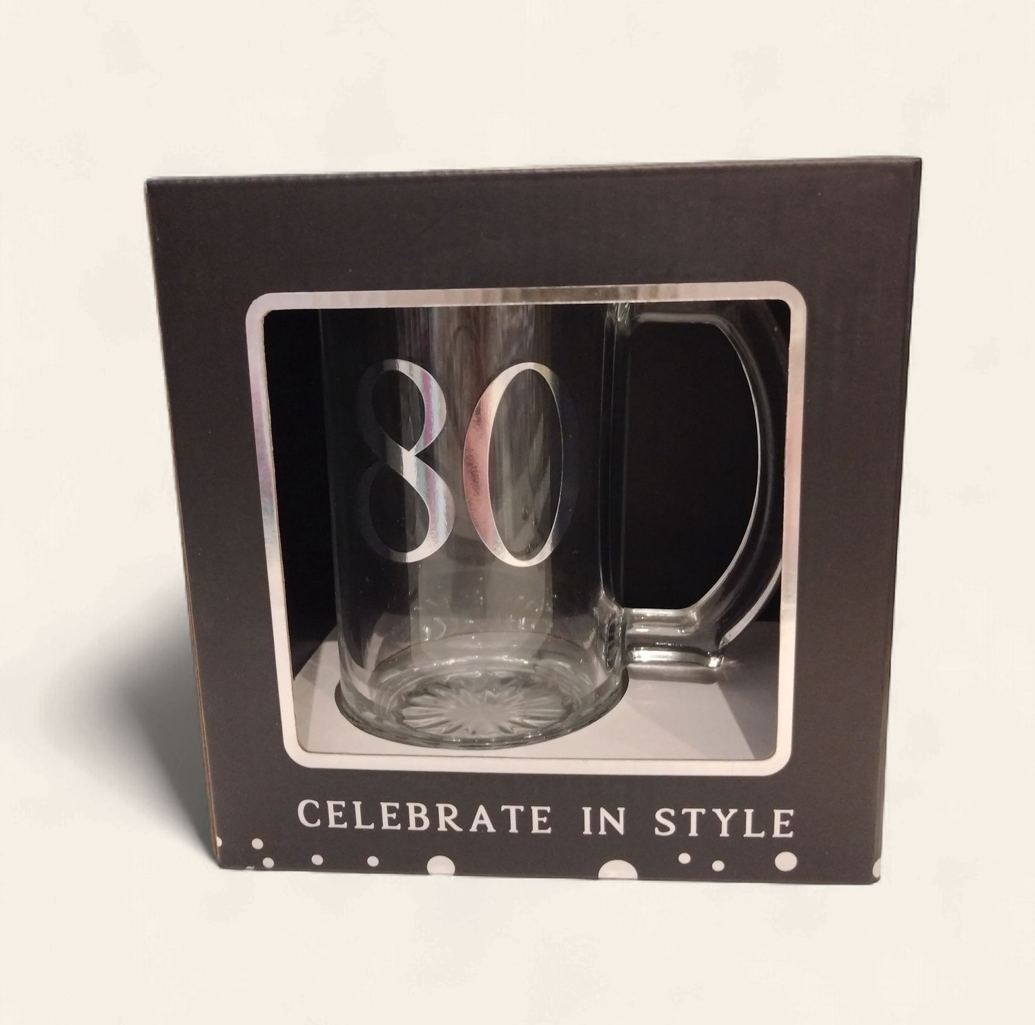 80th Birthday Glass Tankard