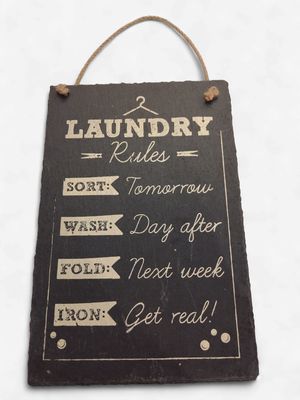 Laundry Rules Slate Plaque