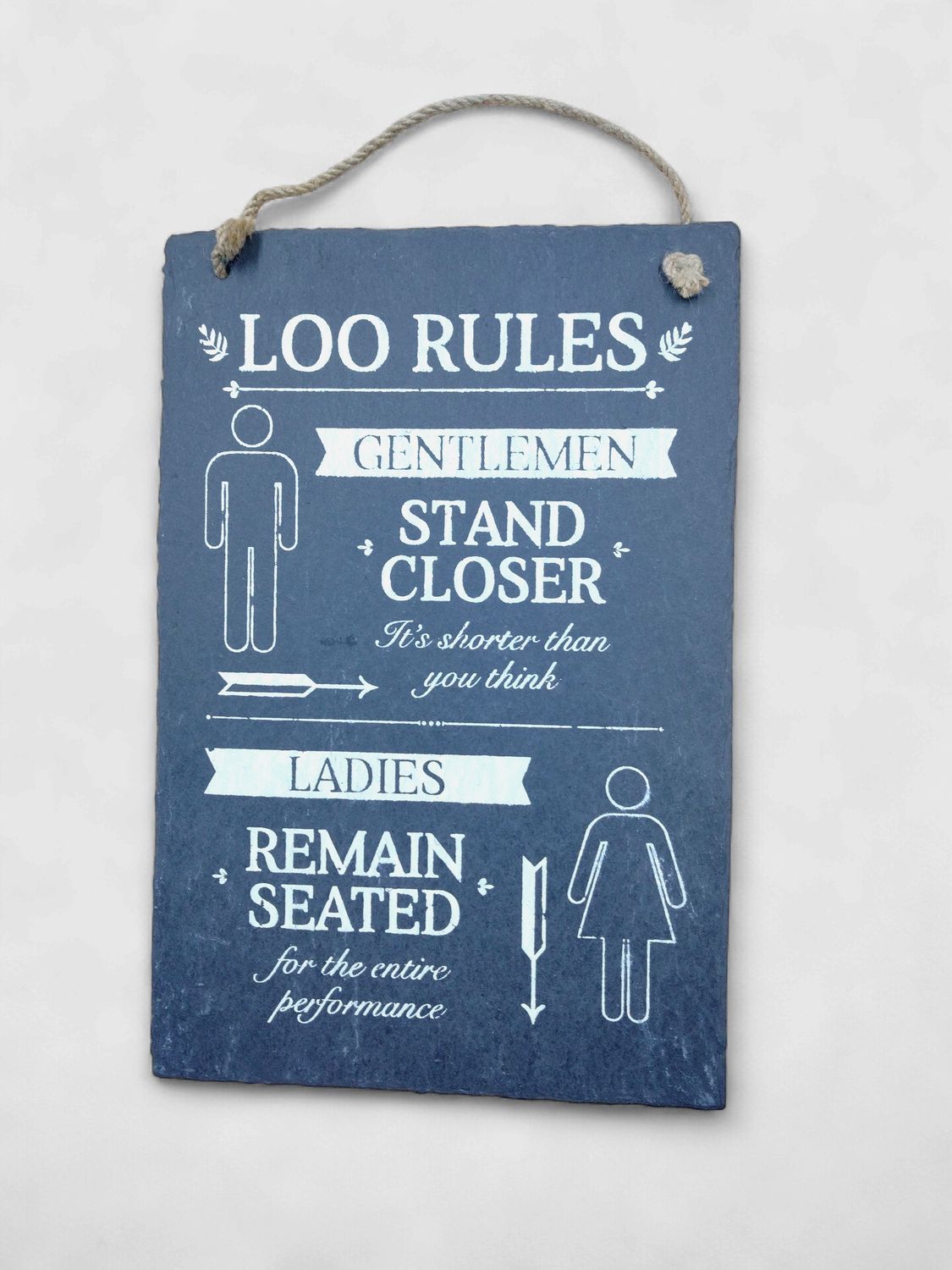 Loo Rules Slate Plaque