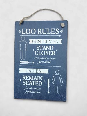 Loo Rules Slate Plaque