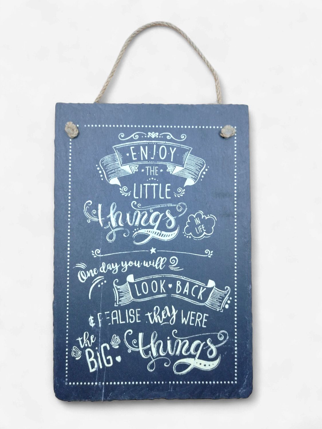Enjoy the Little Things Slate Plaque