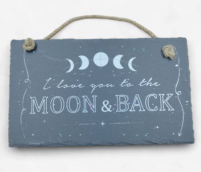 Love you to the Moon and Back Slate Plaque