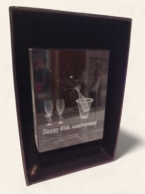 50th Anniversary Crystal Clear Paperweight