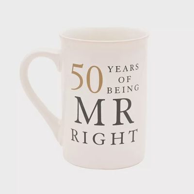 50th Golden Anniversary Mr & Mrs Right - set of 2 mugs
