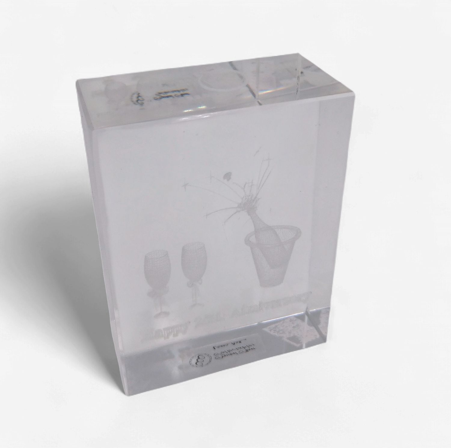 25th Anniversary Crystal Clear Paperweight