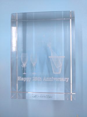 25th Anniversary Crystal Clear Paperweight