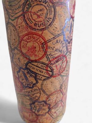 Glass Drink Bottle, Passport Stamp Design by Neobottle