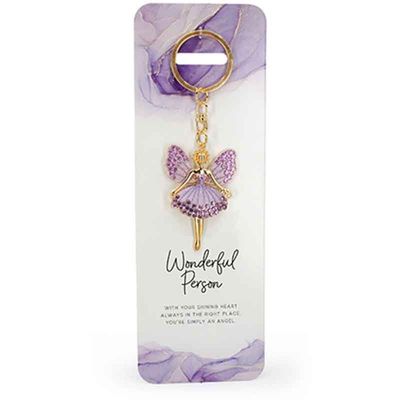 Wonderful Person Purple Angel Keyring