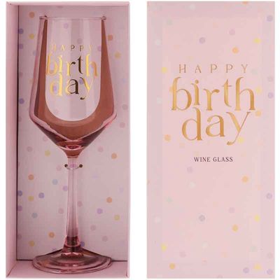 Happy Birthday Confetti Wine Glass