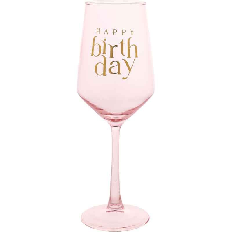 Happy Birthday Confetti Wine Glass