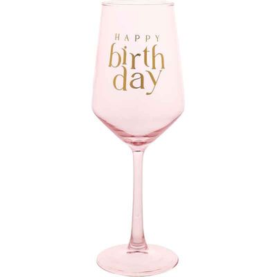 Happy Birthday Confetti Wine Glass
