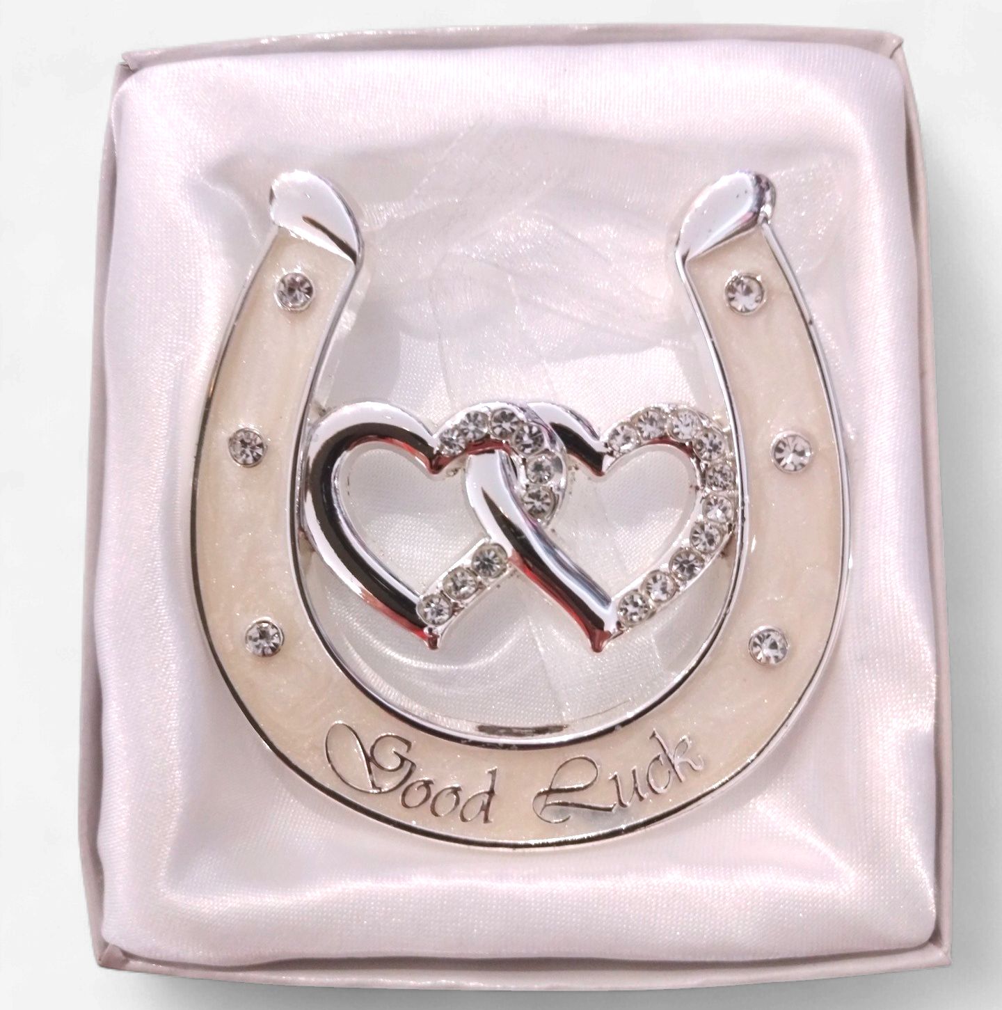 Silverplated Diamonte Horseshoe