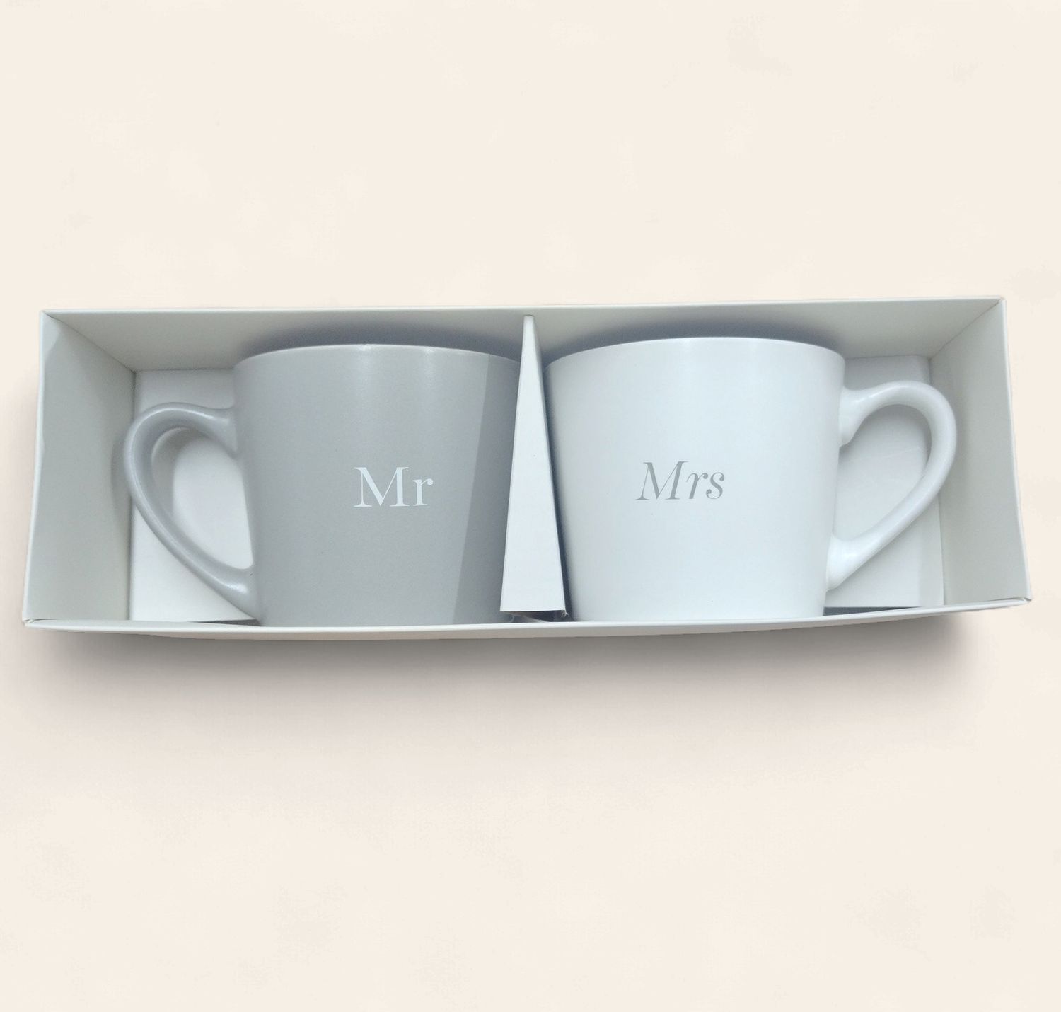 Mr &amp; Mrs The Perfect Pair - Double Mug Set (Grey/White)