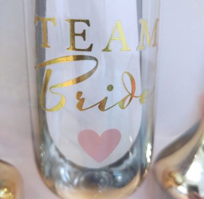Team Bride Champagne Flutes - set of 4