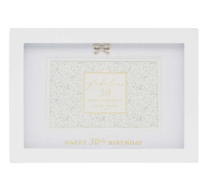 30th Birthday Photo Frame, Hearts Design