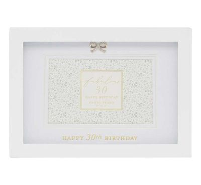 30th Birthday Photo Frame, Hearts Design