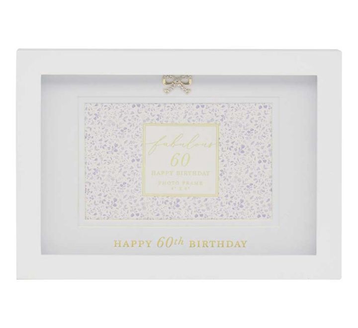 60th Birthday Photo Frame, Hearts Design