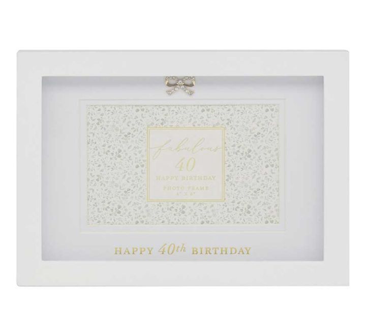 40th Birthday Photo Frame, Hearts Design