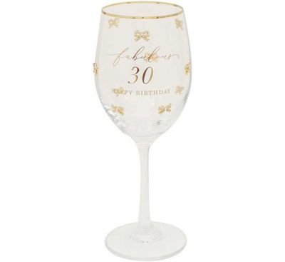 30th Wine Glass Madelaine