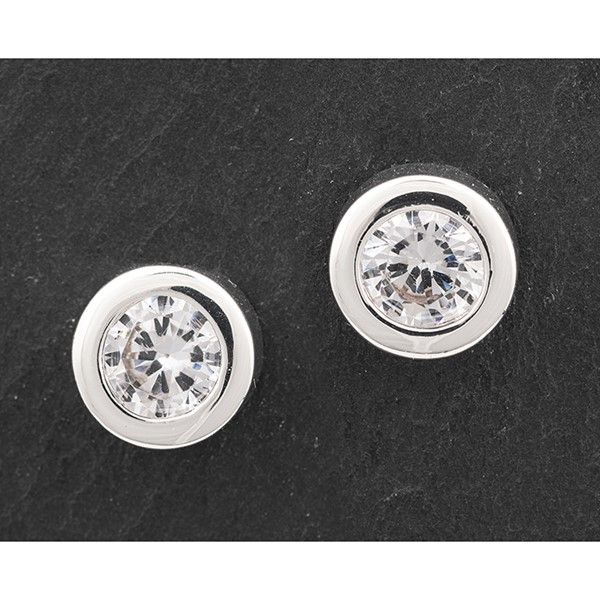 Pure Elegance Chic Silver Plated Stud Earrings