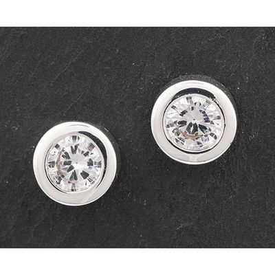 Pure Elegance Chic Silver Plated Stud Earrings