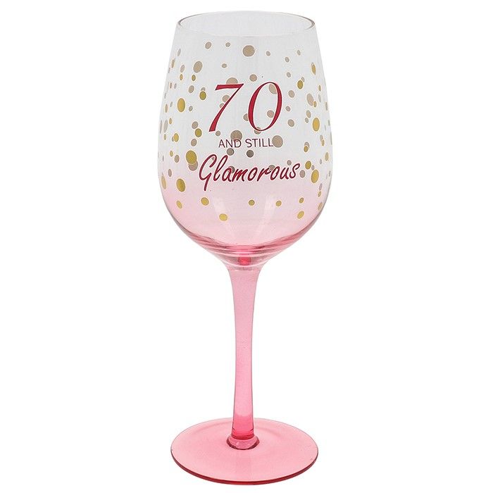 Birthday Sparkle Wine Glass Age 70