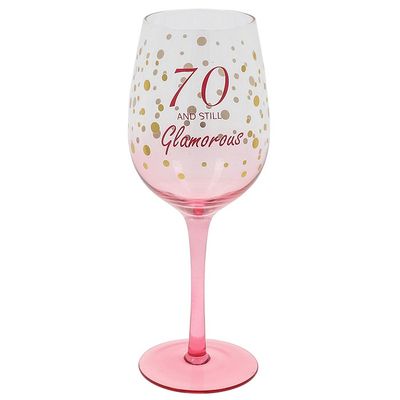 Birthday Sparkle Wine Glass Age 70