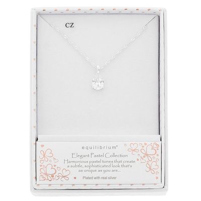 Pure Elegance Glam Teardrop Silver Plated Necklace