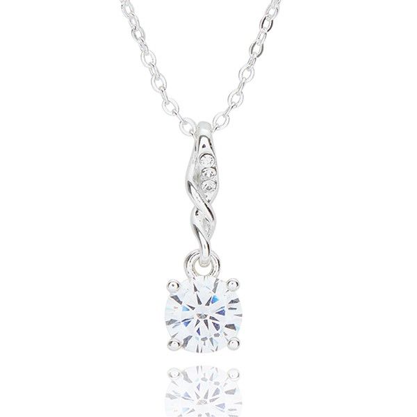 Pure Elegance Double Twist Silver Plated Necklace