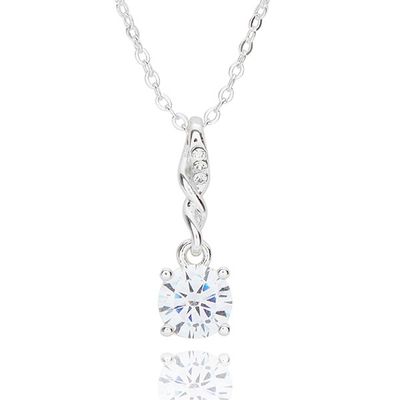 Pure Elegance Double Twist Silver Plated Necklace