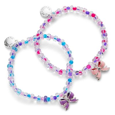 Girls Pretty Bow Silver Plated Bracelet