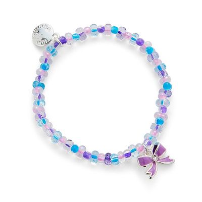 Girls Pretty Bow Silver Plated Bracelet