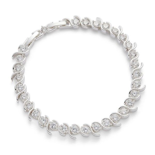 Twisted Bliss Silver Plated Twisted Tennis Bracelet