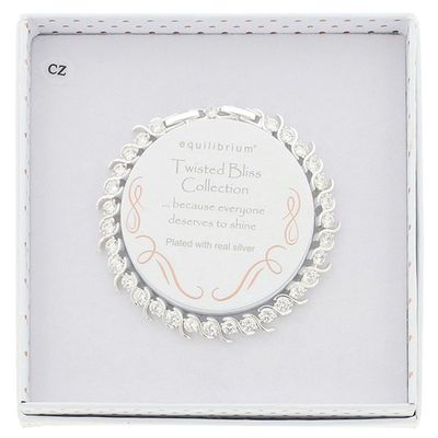 Twisted Bliss Silver Plated Twisted Tennis Bracelet