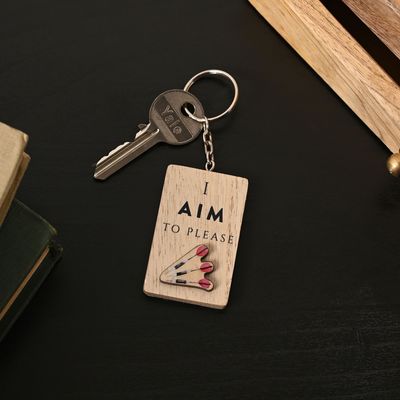 Hobbies By Harvey Wooden Keyring - Darts