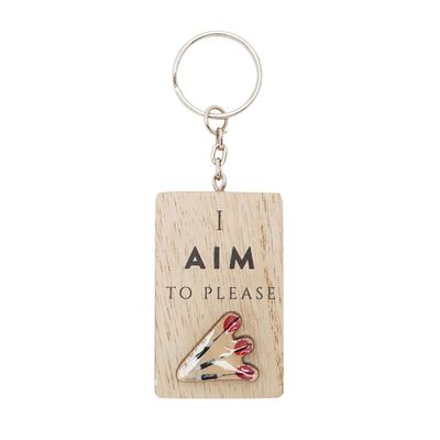 Hobbies By Harvey Wooden Keyring - Darts