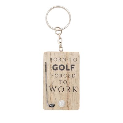 Hobbies By Harvey Wooden Keyring - Golf