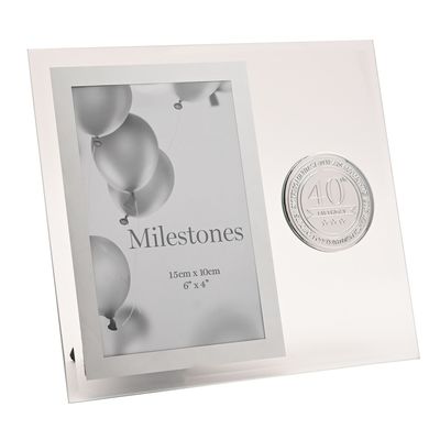 Milestones Glass Frame with Metal Badge 4" x 6" - 40