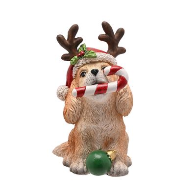 Santa & Friends Dog with Candy Cane