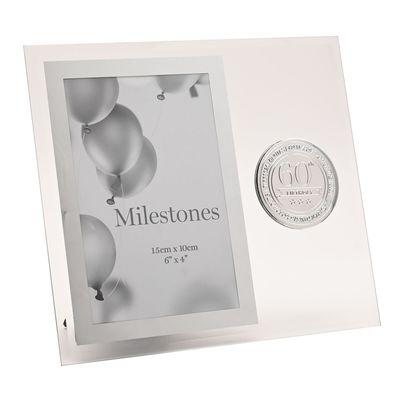 Milestones Glass Frame with Metal Badge 4" x 6" - 60