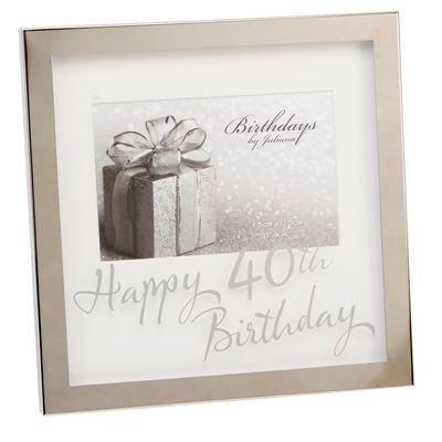 Milestones Box Frame 6 x 4 Mirror Print - 40th