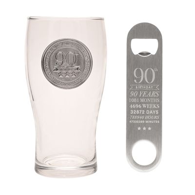 Milestones Pint Glass &amp; Bottle Opener - 90