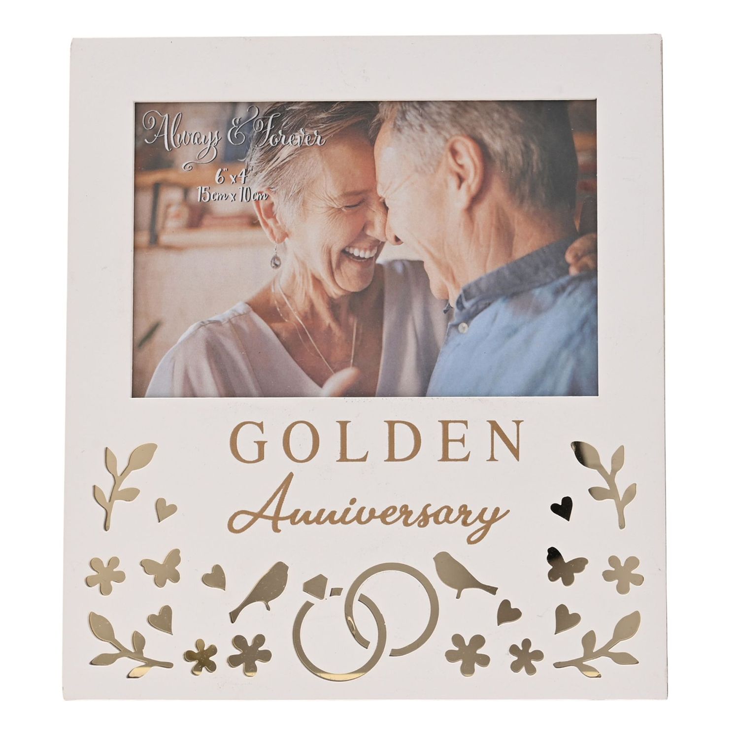 Always &amp; Forever Photo Frame 6 x 4ins - Gold Anniversary