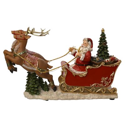 Regal Tidings Santa's Sleigh with Reindeer and LED