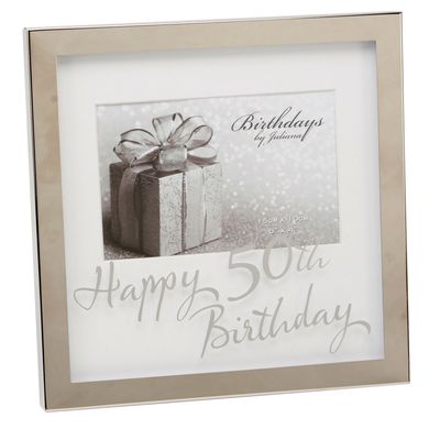 Milestones Box Frame 6 x 4 Mirror Print - 50th