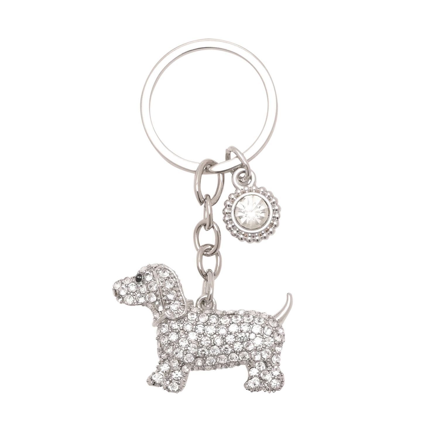 Sophia Keyring - Dog with Clear Crystals