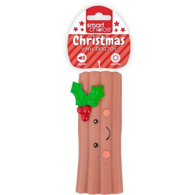Squeaky Yule Log Dog Toy