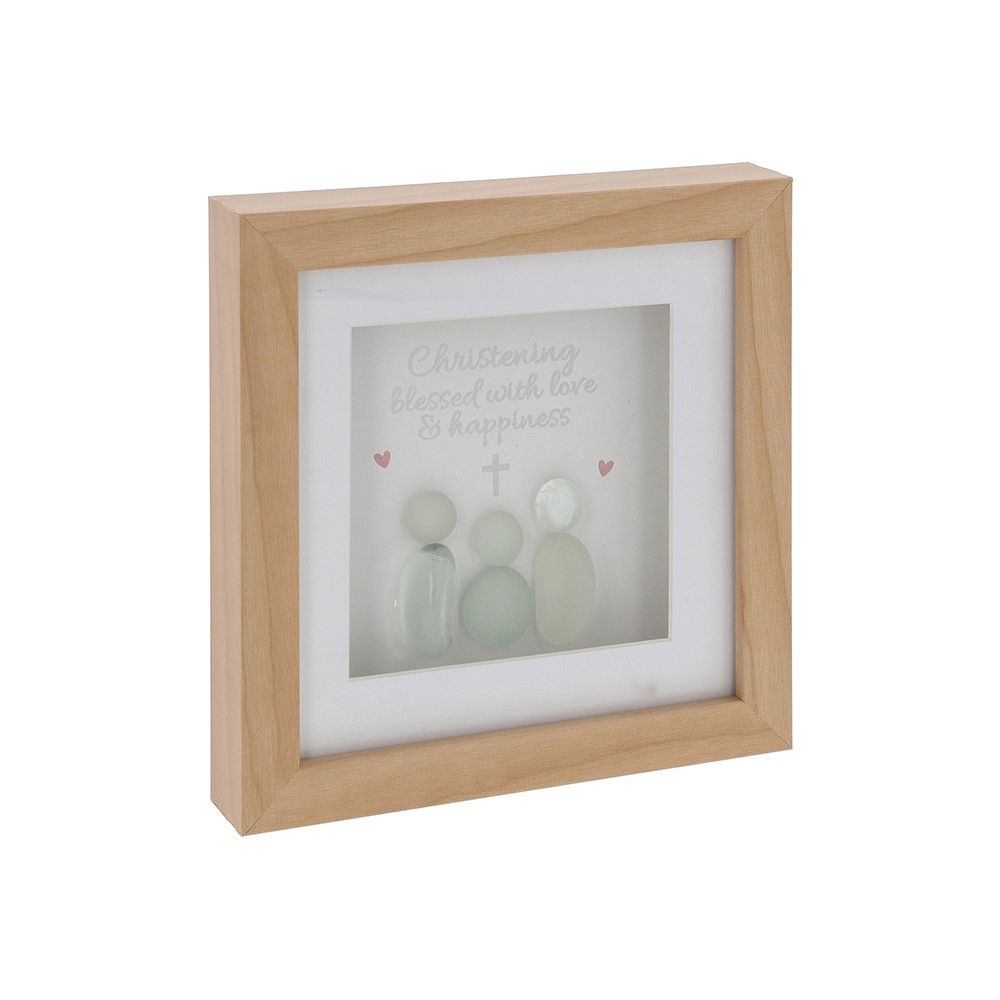 Pebble Glass Square Plaque Christening