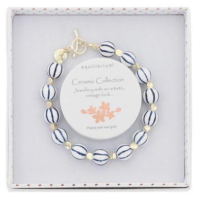 Ceramic Lines Gold Plated Bracelet